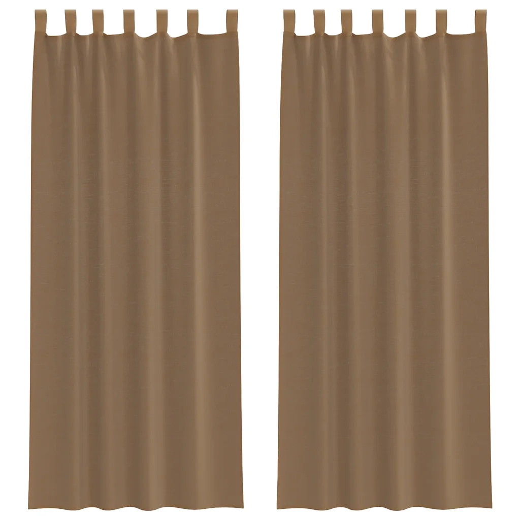 vidaXL Tende in Voile con Passanti 2 pz Marrone Chiaro 140x260 cm