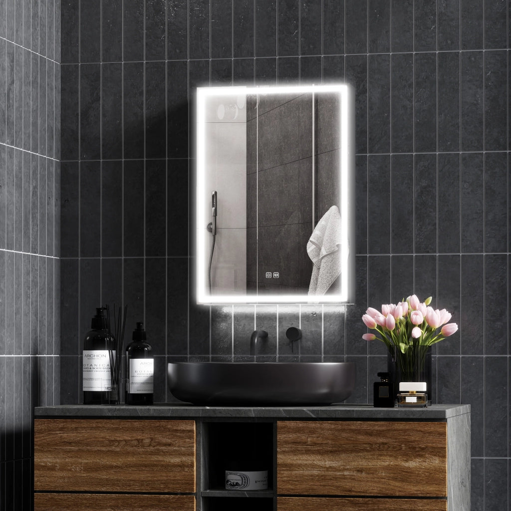 Armadietto Bagno con Specchio e Luci LED ¨C Minimal ¨C Nero