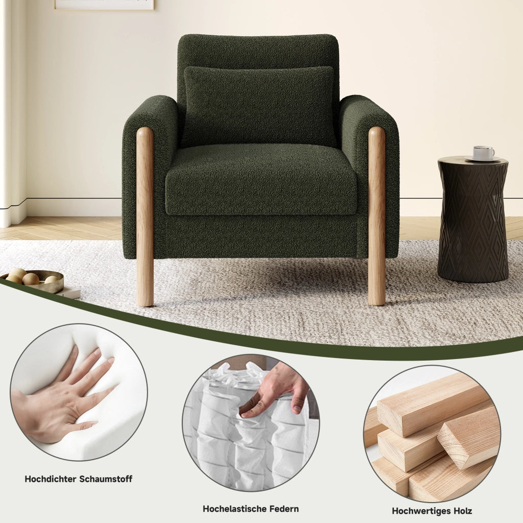 POLTRONA Lounge 87x83x88,5 cm in Teddy Verde