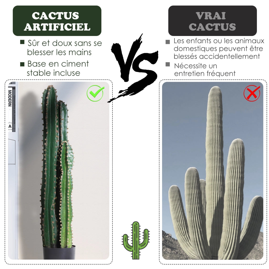 Pianta artificiale grande cactus ¨C Minimal ¨C verde ?17x98H cm
