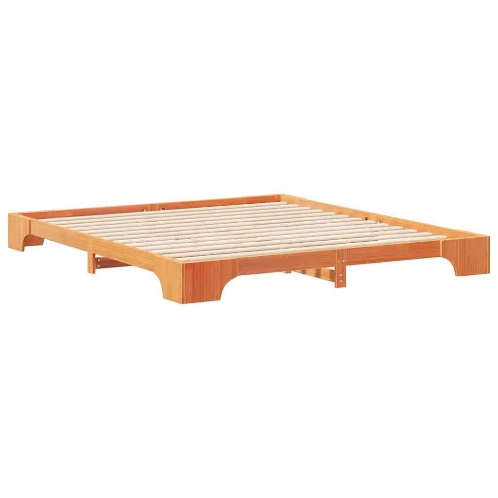 Struttura del letto-Giroletto Marrone 200 x 220 cm Pino massello 301468