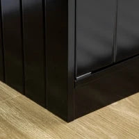 Ciotola per Cani Rialzata con Vano Contenitore, 2 Ciotole in Acciaio Inox Rimovibili, 60x30x35.5cm, Nero