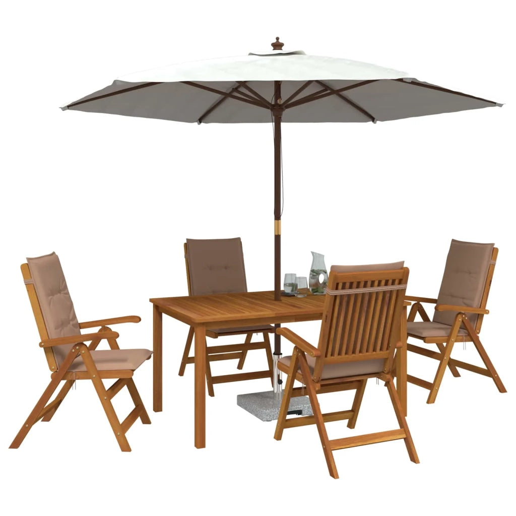 Set da pranzo da giardino 5 pezzi Naturale 3434569
