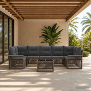 Set Divano da Giardino 8 pz Grigio polyrattan 3434771