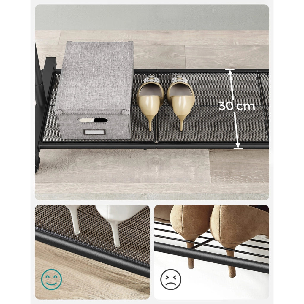 Stander appendiabiti Oskar in acciaio nero con ruote