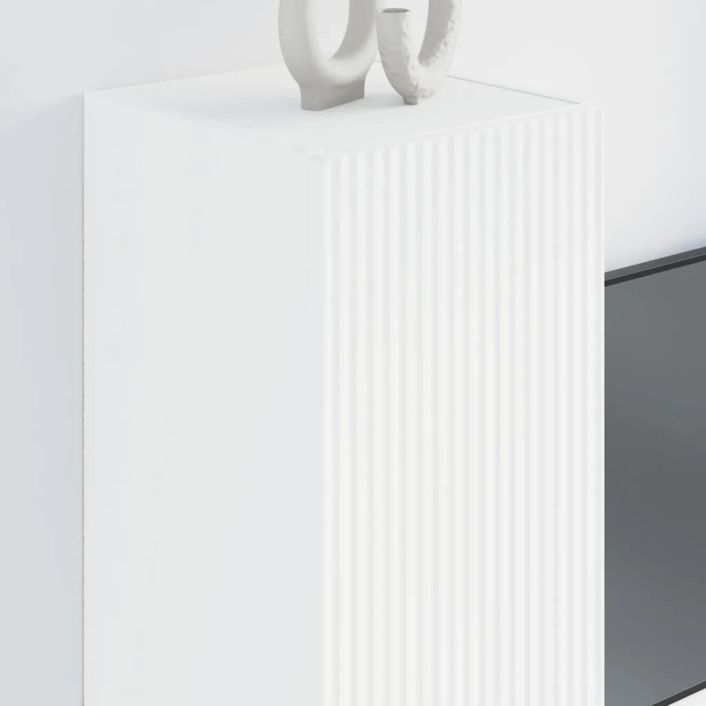 Mobile TV da parete 2 pcs Bianco 30 x 31 x 80 cm 892290