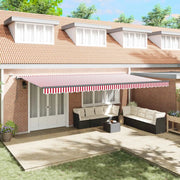 Tessuto per Tenda con Rosso e Bianco 600 × 300 cm Poliestere 3331612
