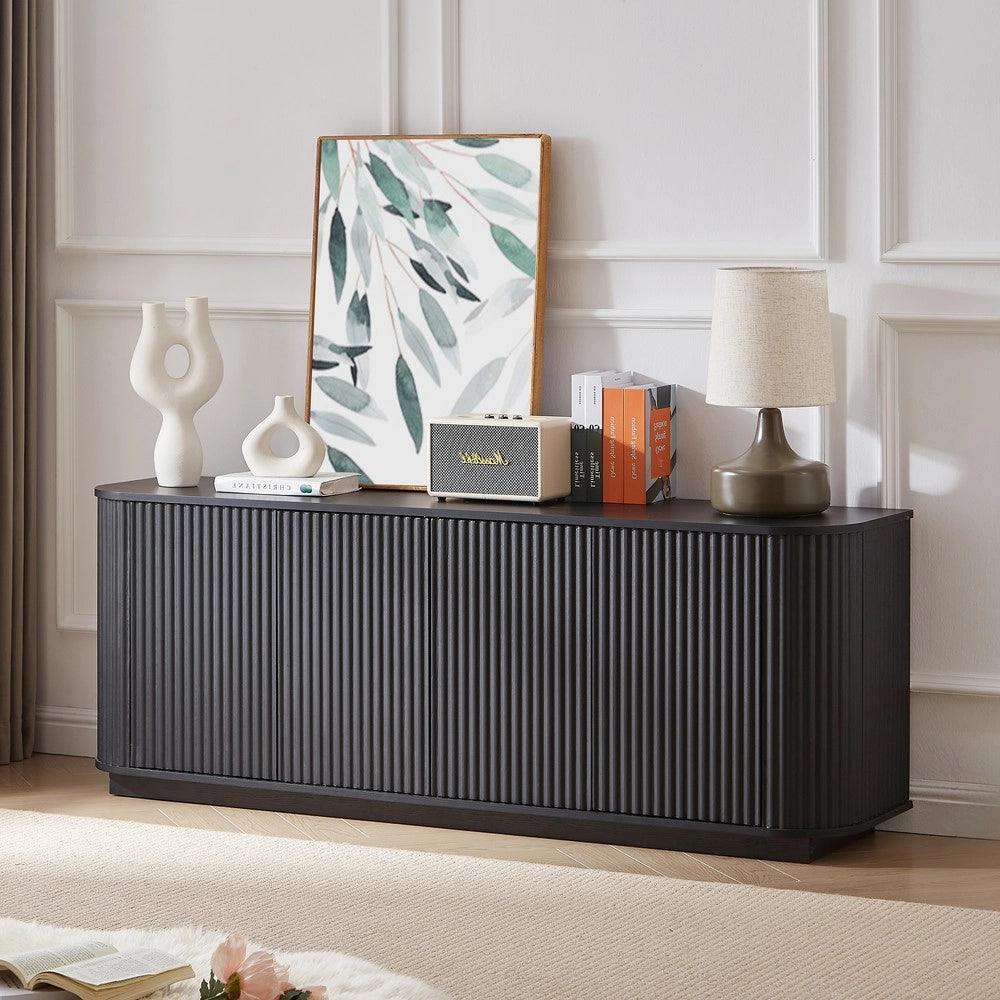 Credenza Buffet TV ¨C MINIMAL ¨C Nero, Legno, 162.5x38x61 cm