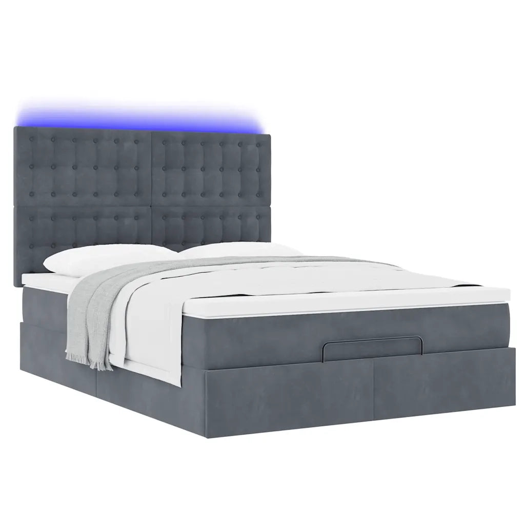 Struttura Letto Pouf con Materassi 140x190 cm Velluto 3314463