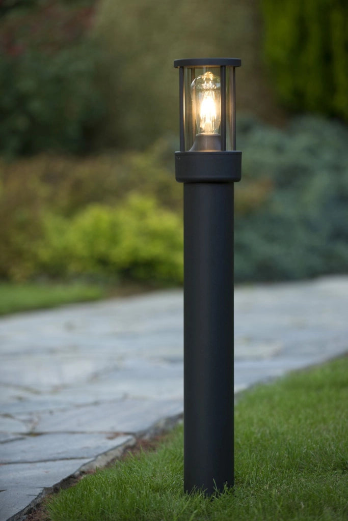 Lampada da esterno Lucide LORI 80cm E27 IP44 nera alluminio