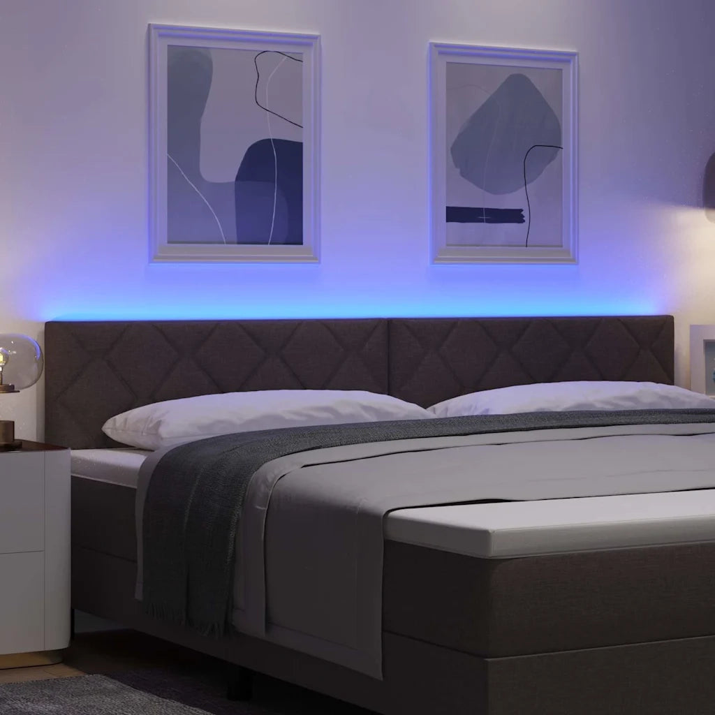 Testiera LED Marrone 200 cm Tessuto 3338255