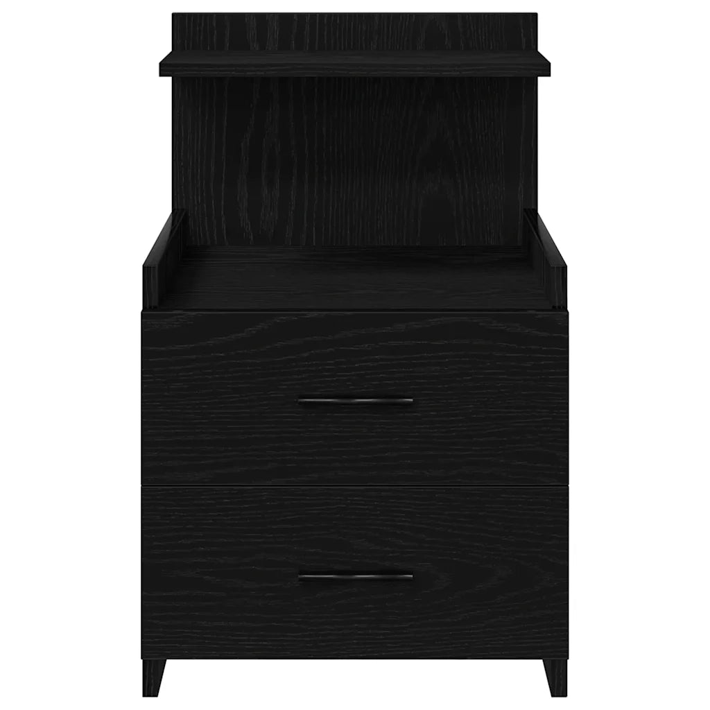 Comodini 2 pz con 2 cassetti neri 40x36,5x62 cm 858635