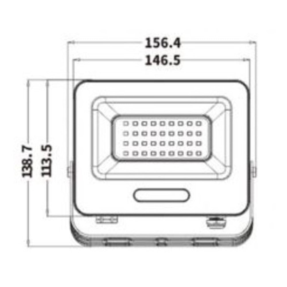 Trade Shop - Faro Proiettore Smd Led Floodlight 30 W Slim Ip65 Luce 3000k 4000k 6500k Ek05-30w - Nero-bianco Freddo      -