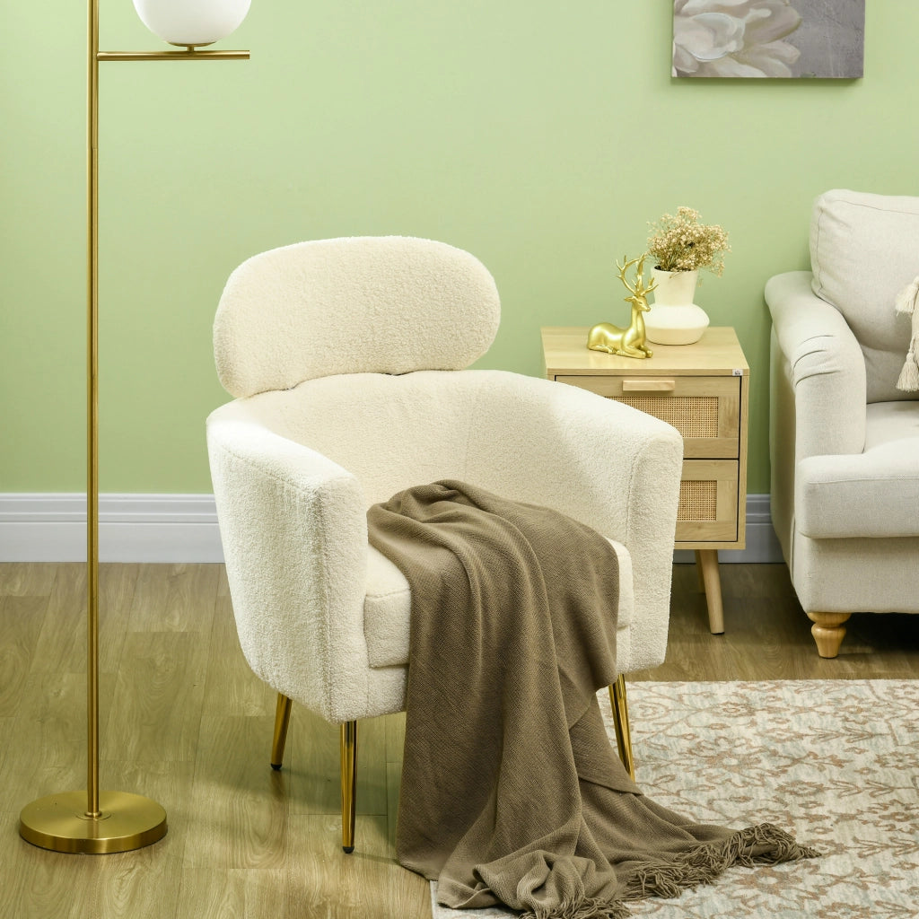 Poltrona Relax con Poggiatesta Regolabile e Poggiapiedi ¨C Minimal ¨C Cr¨¨me 71x65x90 cm