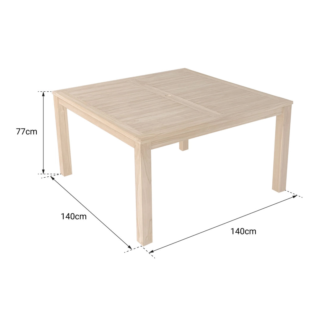 Tavolo quadrato 140cm in teak JAVA