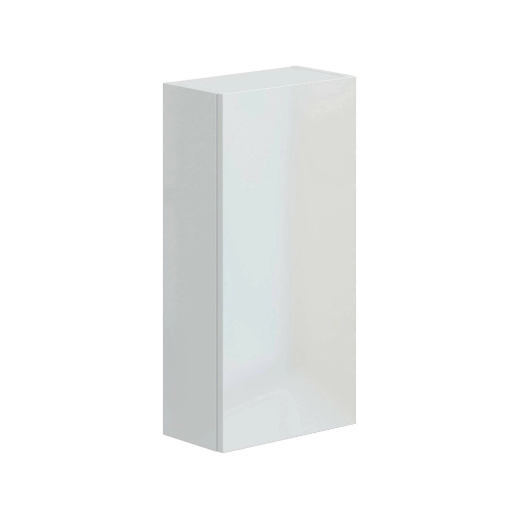 Mobile pensile Berlino, Armadietto sospeso, Mobiletto a muro, Armadio ausiliario multifunzione, 30x16 h60 cm, Bianco lucido