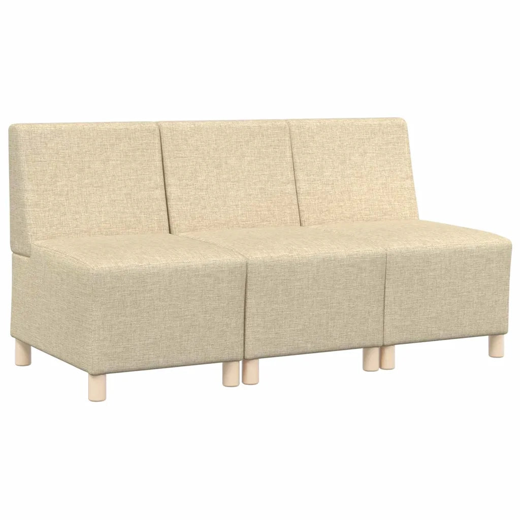 vidaXL Unità di Divano Modulare Senza Braccioli 3 pcs Crema