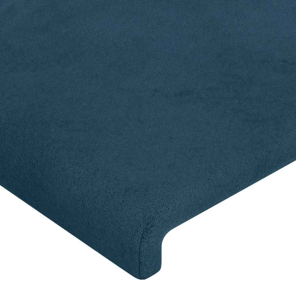 Testiera ad Orecchio-Testata con Orecchie Blu Scuro 83x23x118/128 cm in Velluto 900644