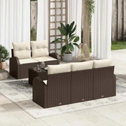 Set Divano da Giardino Marrone 55 x 55 x 37 cm polyrattan