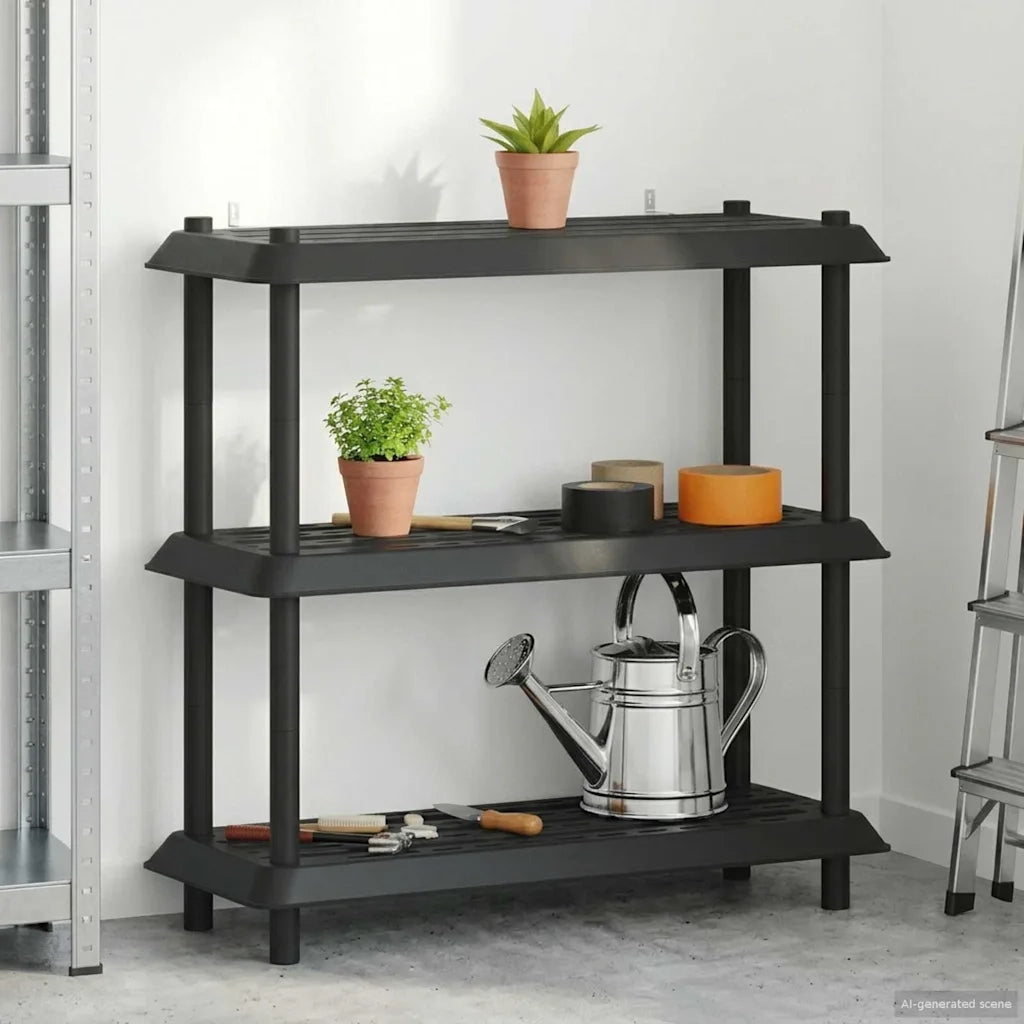Unità di scaffalatura 3 livelli 100 x 40 x 96 cm PP Antracite 8011744