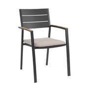 Sedia con braccioli Zelmar antracite cm 58,5x55,5x90h