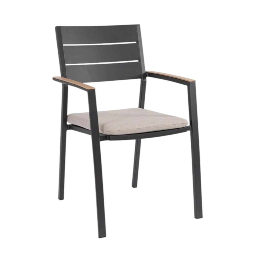 Sedia con braccioli Zelmar antracite cm 58,5x55,5x90h