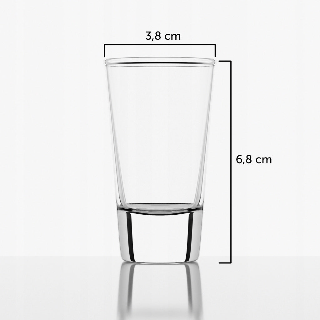 Set di bicchieri da vodka KADAX da 28 ml, colorati e trasparenti, 6 pezzi.