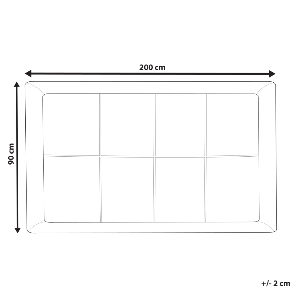 Coprimaterasso Bianco Microfibra Singolo 90 x 200 cm Profondità 2,5 cm