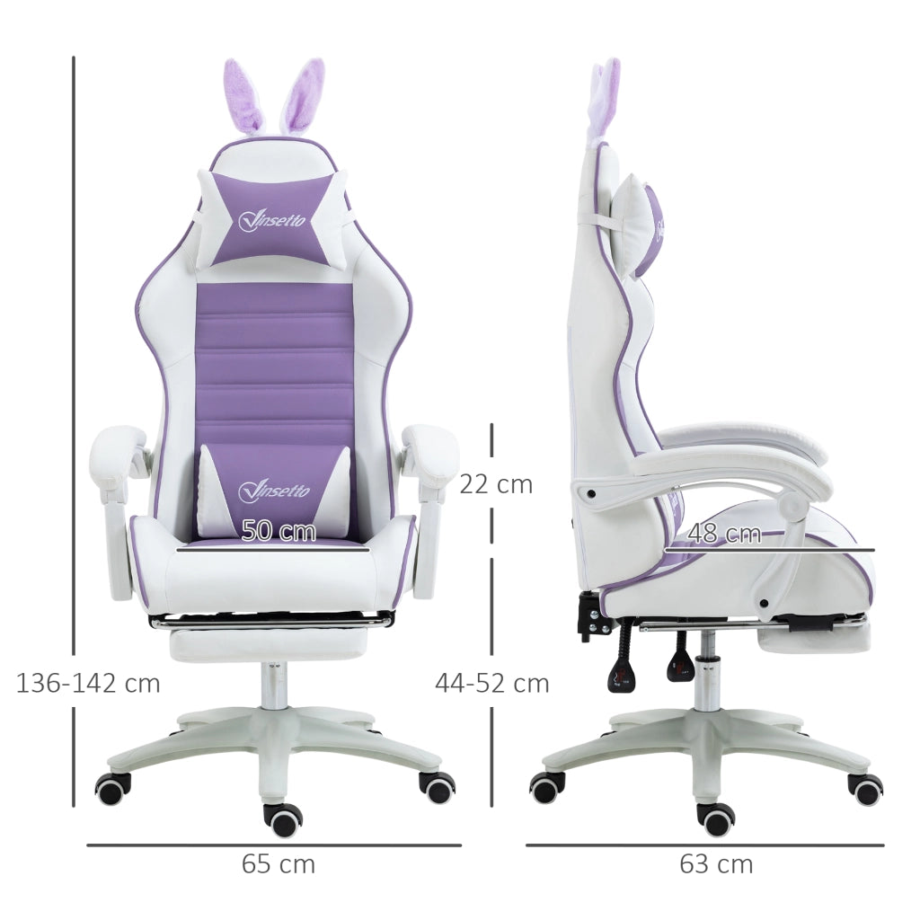 Sedia da Gaming Ergonomica con Lumbar Support e Poggiatesta ¨C Minimal ¨C Viola