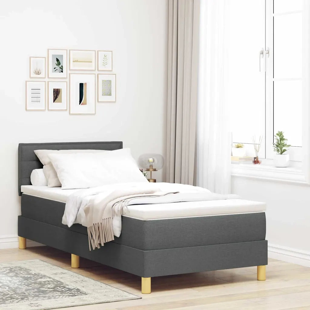 Letto a Sorgente LED Grigio scuro 80 x 200 cm Tessuto 3342318
