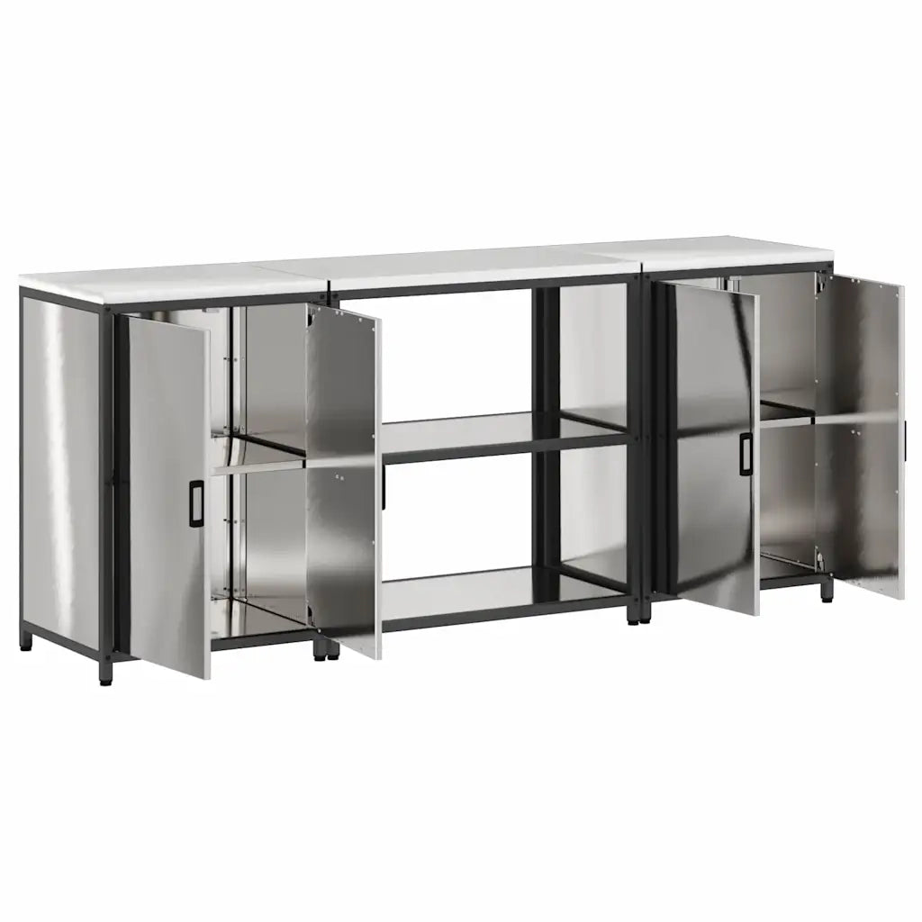 Set di Stoccaggio per Cucina 3 pcs Argento Acciaio inossidabile 3392670