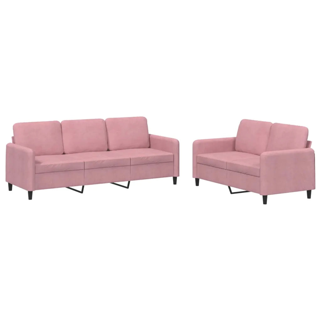 Set di Divani 2 pz Rosa in Velluto 3202017