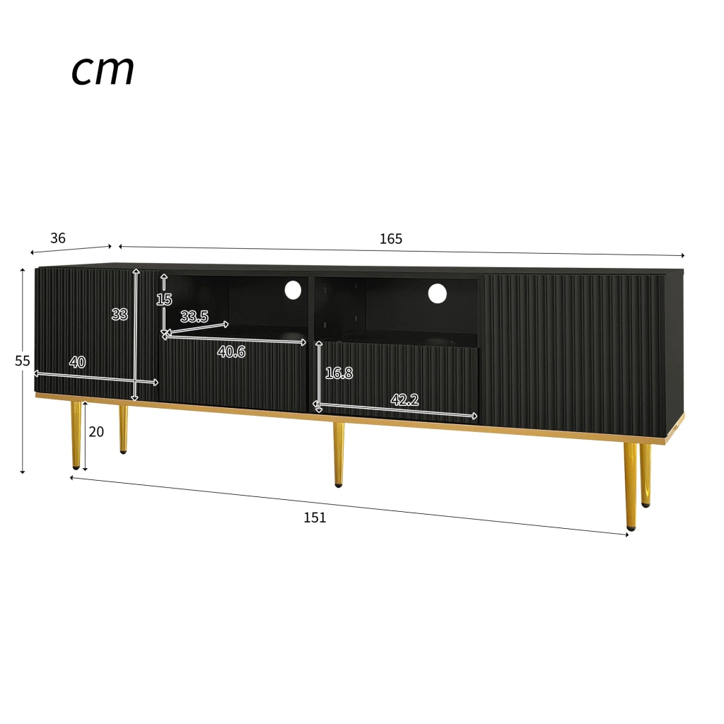 Mobile TV con Piedini e Bordo Dorati ¨C MINIMAL ¨C Legno, Design Moderno