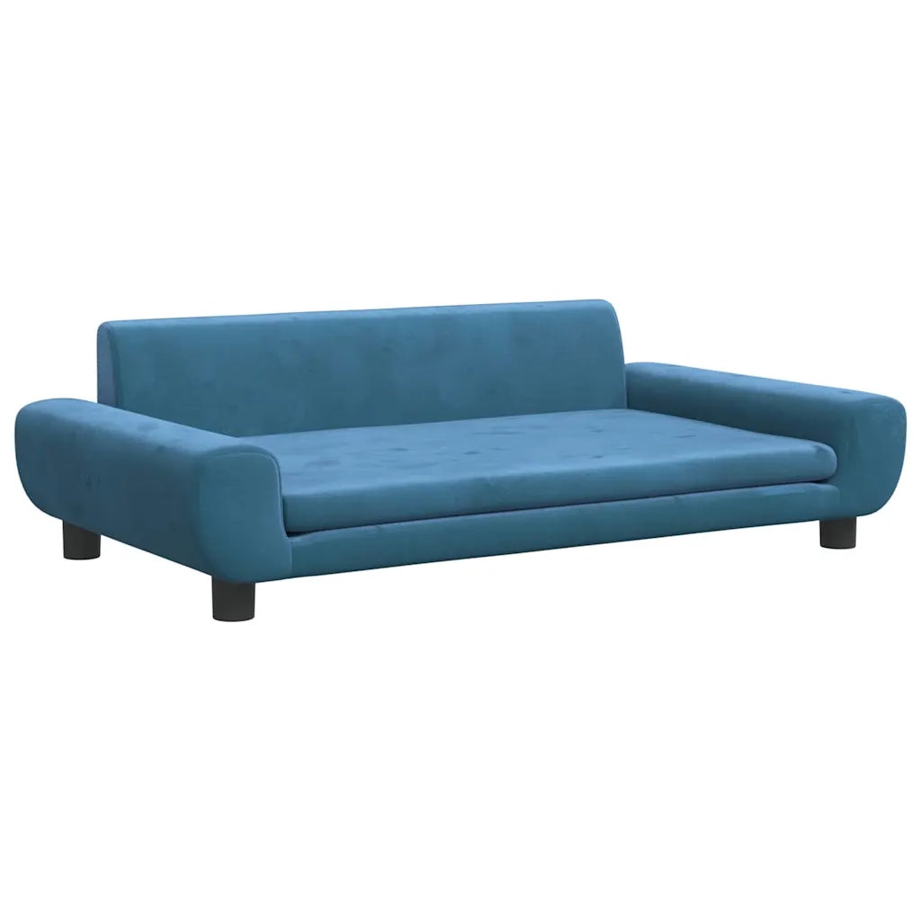 Divano per Bambini-Sofa-Divanetto Blu 100x54x33 cm in Velluto