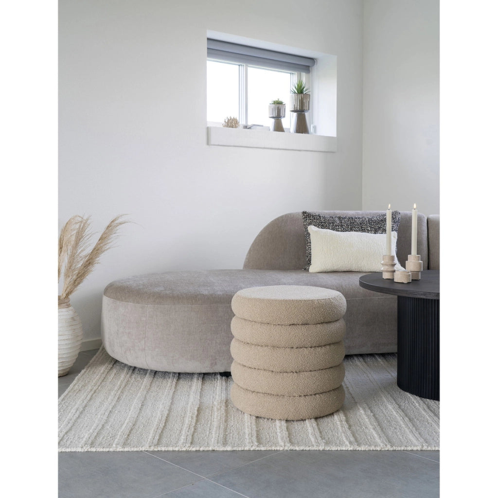 Pouf Brooklyn, Beige, Poliestere, 44x44x44 cm