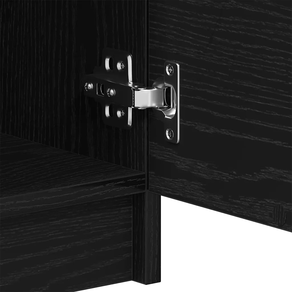 Credenza Rovere Nero 90,5 x 30 x 70 cm Legno multistrato 862740