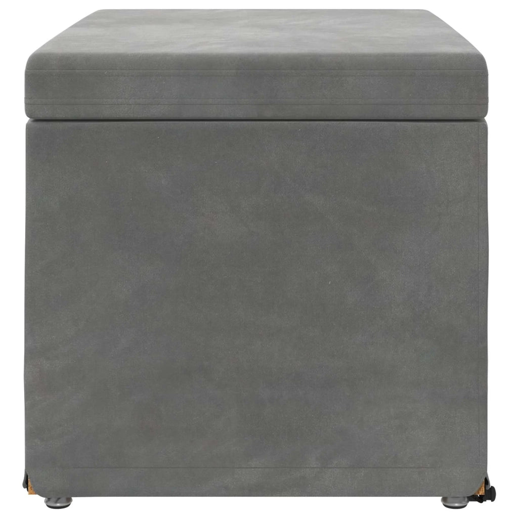 Pouf Grigio scuro Velluto e Legno Ingegnerizzato 876766