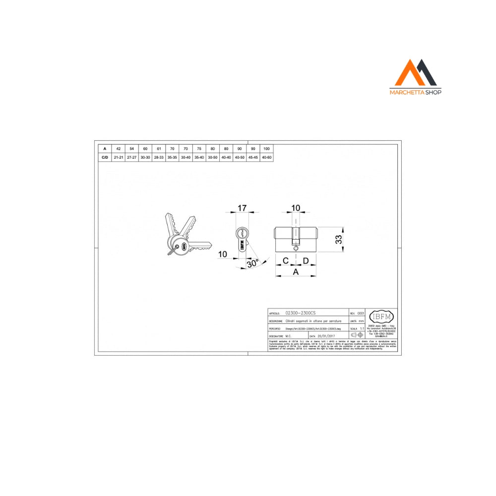 CILINDRO MM. 80 (40+40) NERO