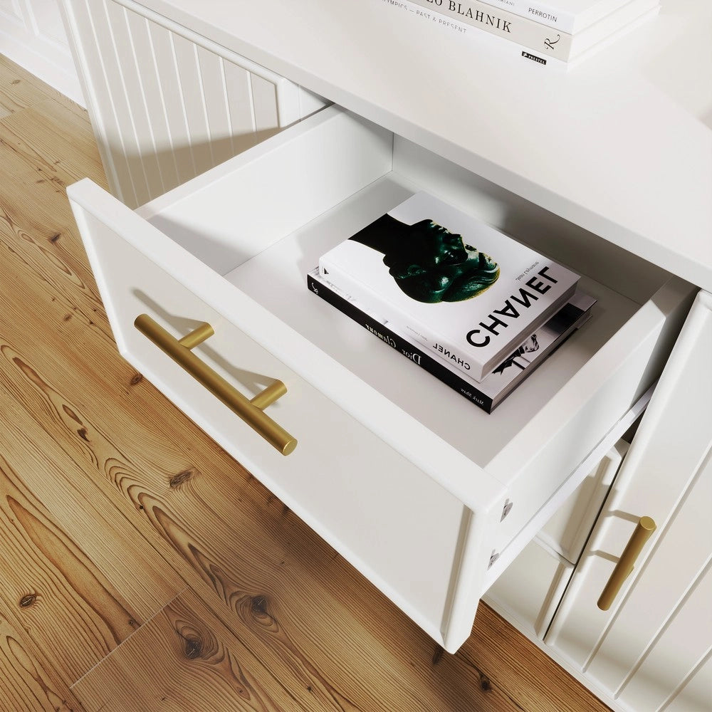 Cassettiera con Ante e Cassetti ¨C MINIMAL ¨C Bianco, 120x40x75 cm