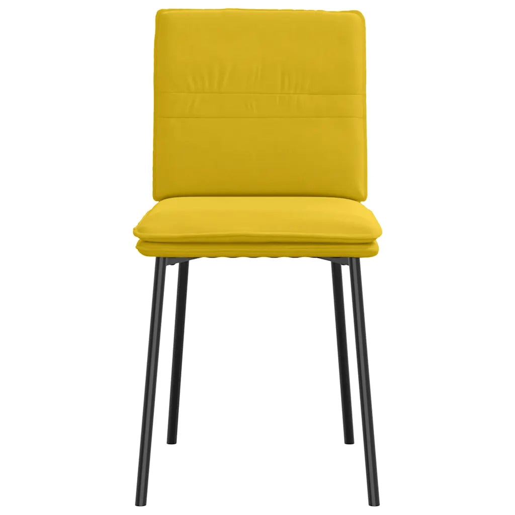 Sedie da Pranzo 4 pz Gialle in Velluto 3315351