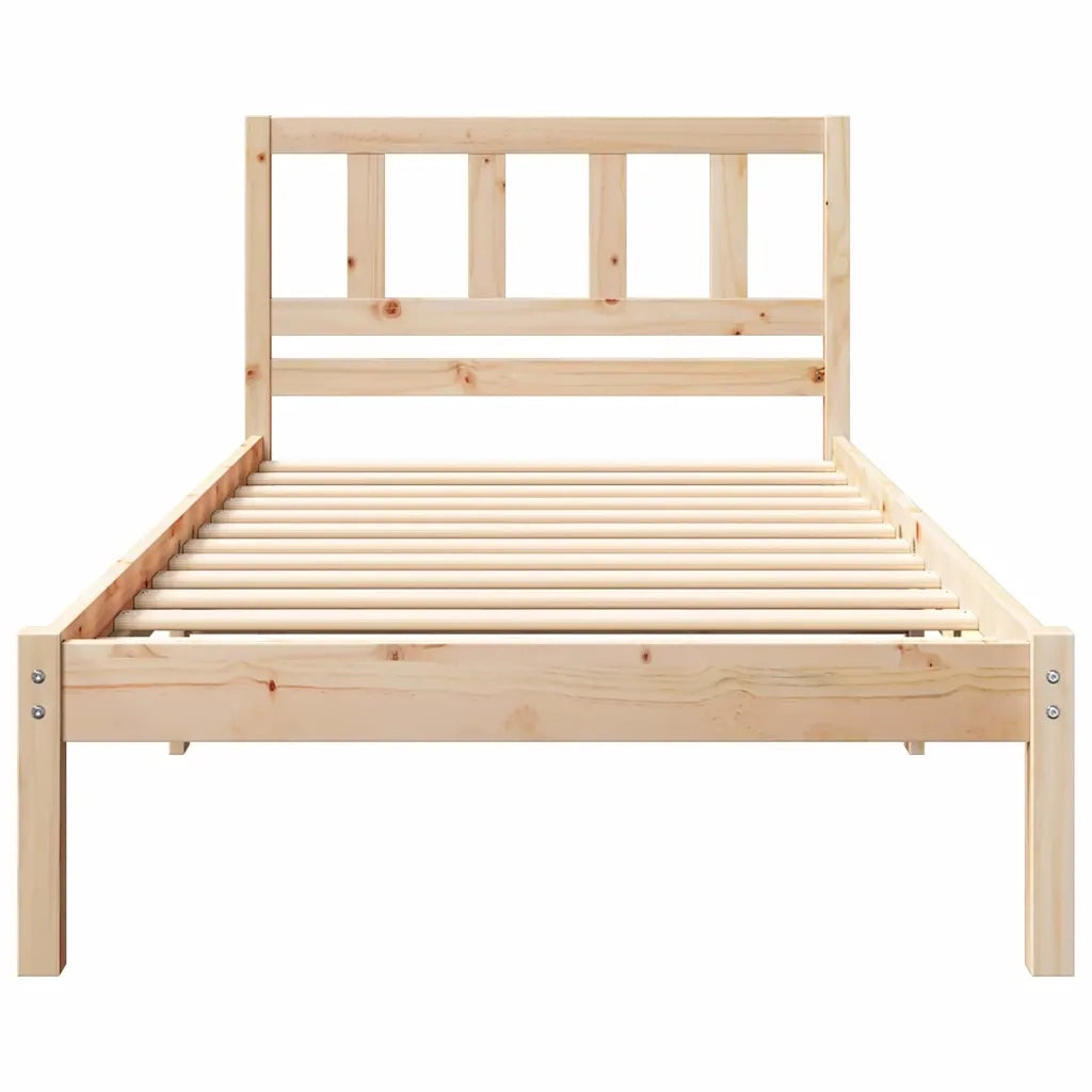 Letto singolo | Letto per adulti | Struttura del letto Marrone 75 x 190 cm Pino massello