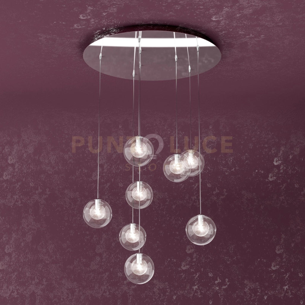 WILLOW SOSPENSIONE 8 LUCI VETRO TRASPARENTE 1098-S8-TR