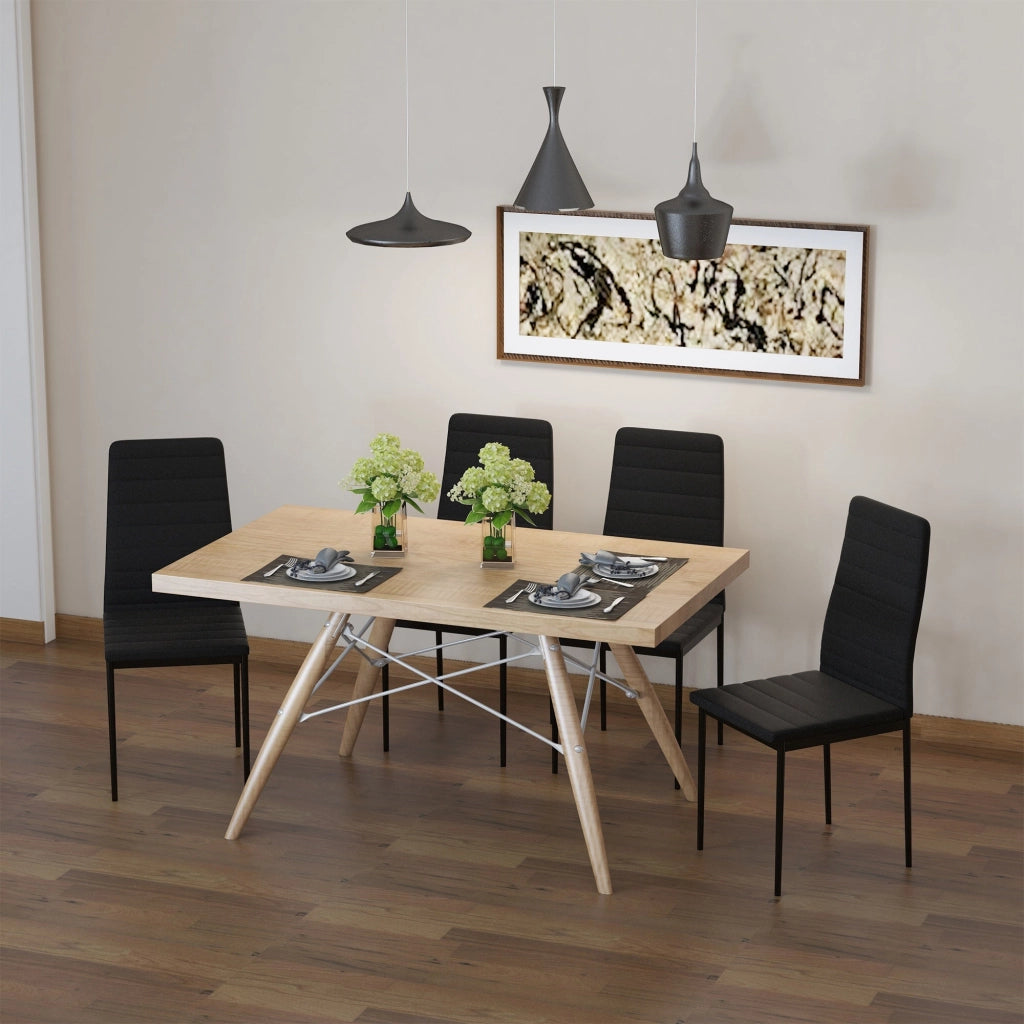 Set 4 Sedie 41x50x97 cm in Tessuto Nero
