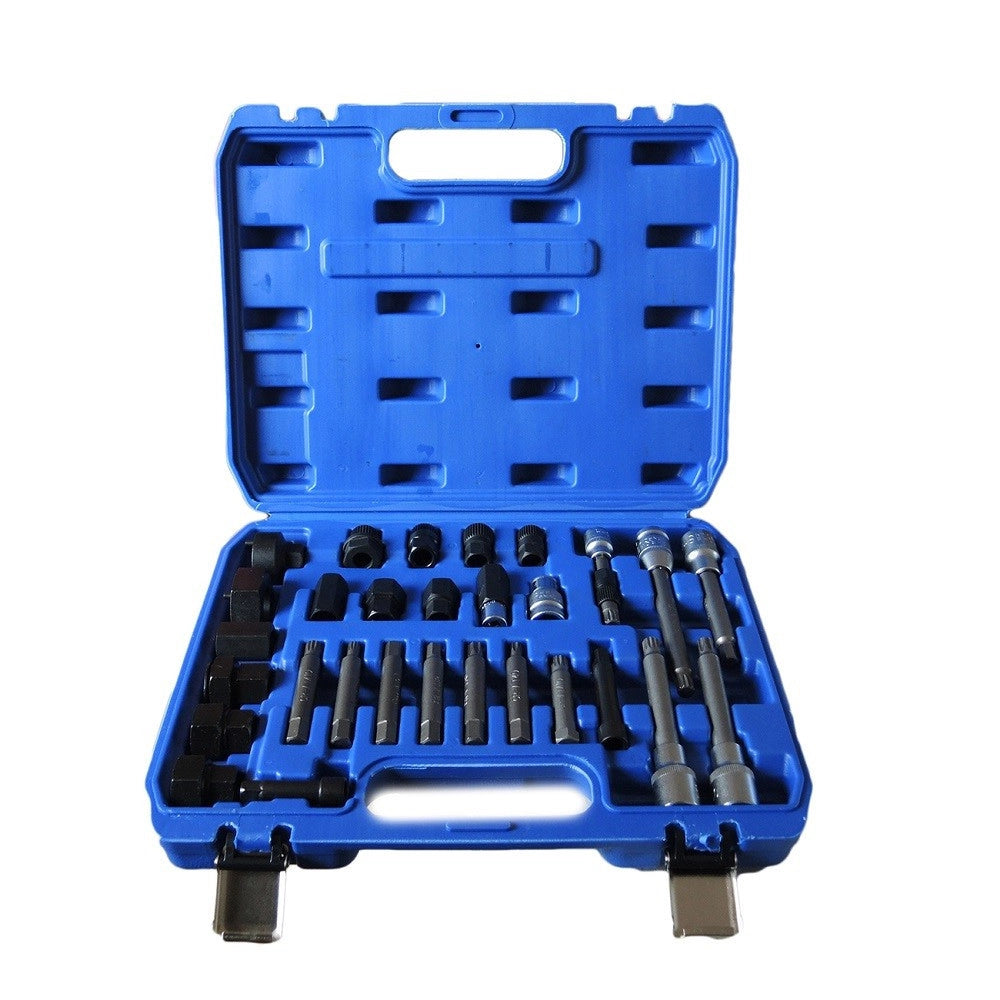 Trade Shop - Kit Di Chiavi 30 Pezzi Per Smontaggio Puleggia E Alternatore Motore Auto -
