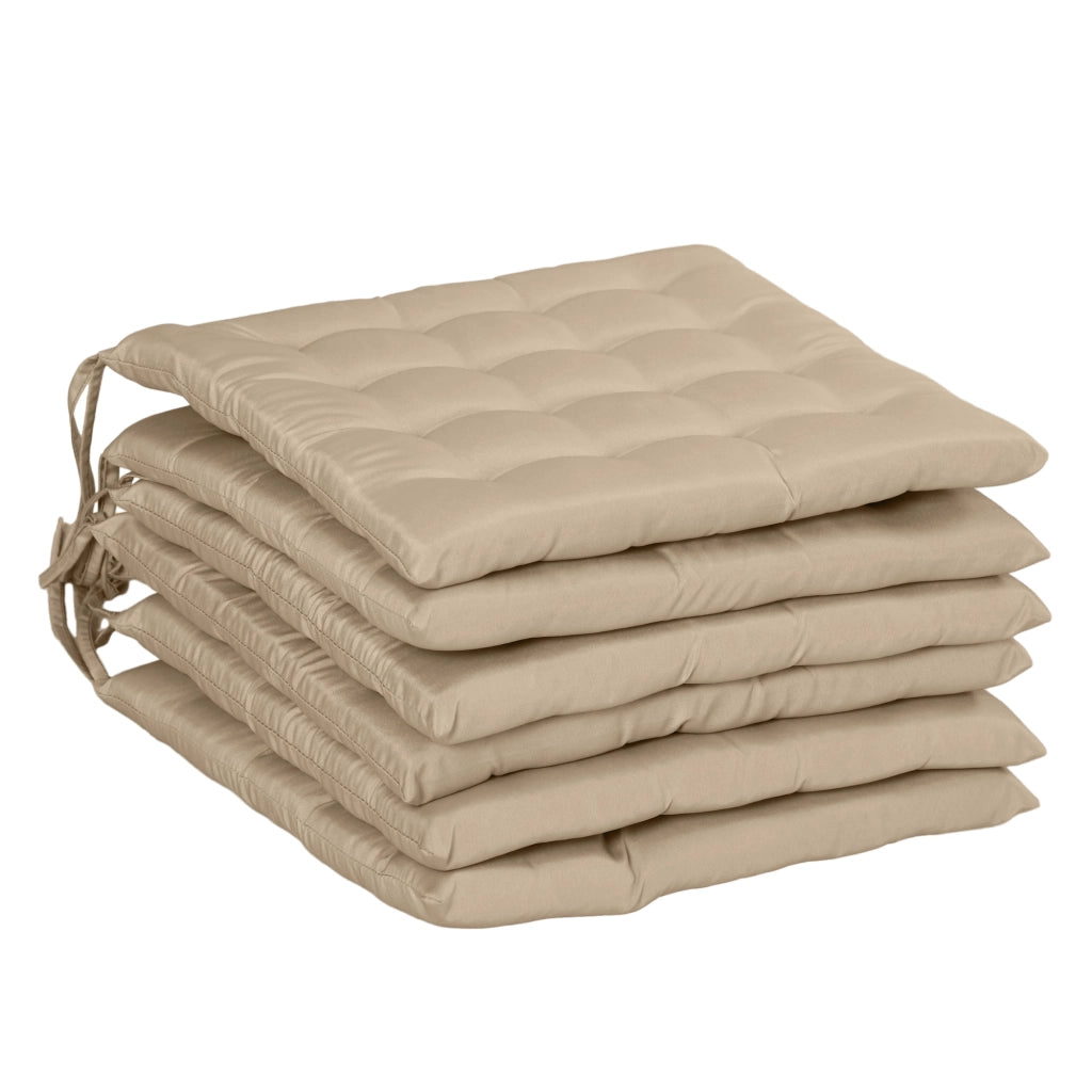 Set 6 Cuscini per Sedie ¨C Xylo ¨C Imbottiti con Lacci 40x40 cm Cachi