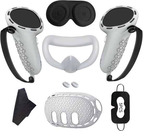Kit accessori per Meta Quest 3 - Protezione per visiera e cappuccio - Grigio