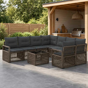 Set Divano da Giardino 9 pz Grigio polyrattan 3435659