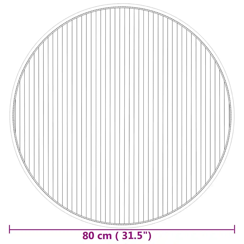 Tappeto Rotondo Naturale 80 cm in Bambù 376979