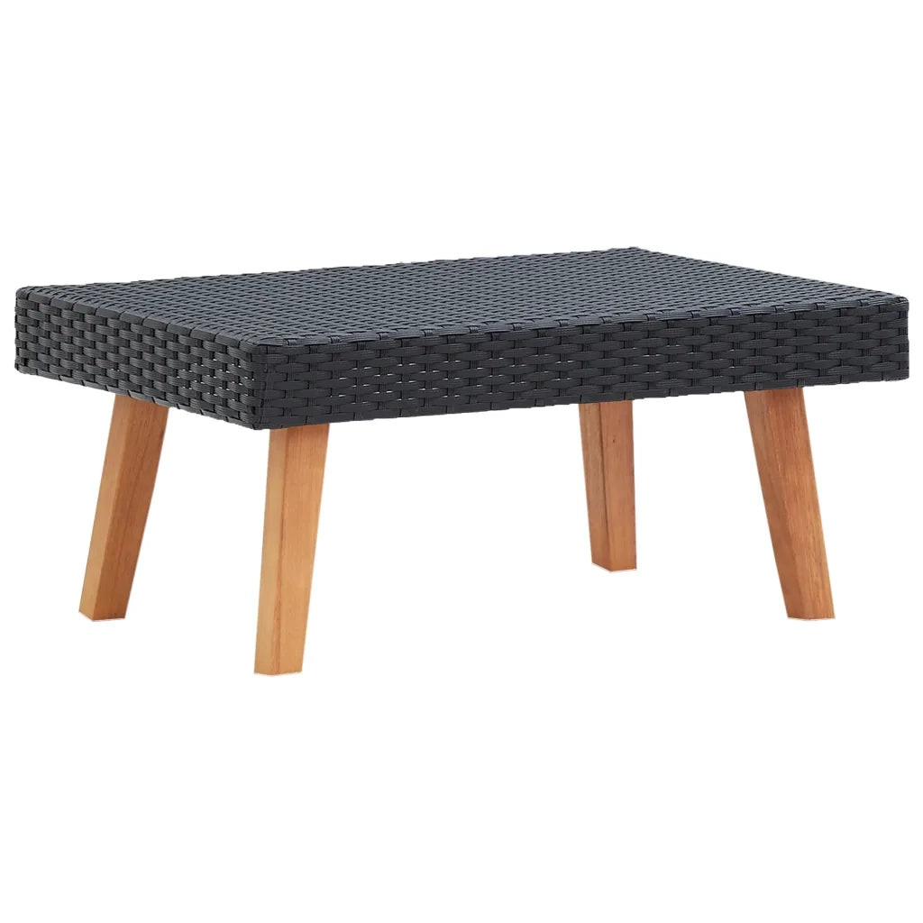 Set Divani da Giardino 3 pz con Cuscini in Polyrattan Nero 310218