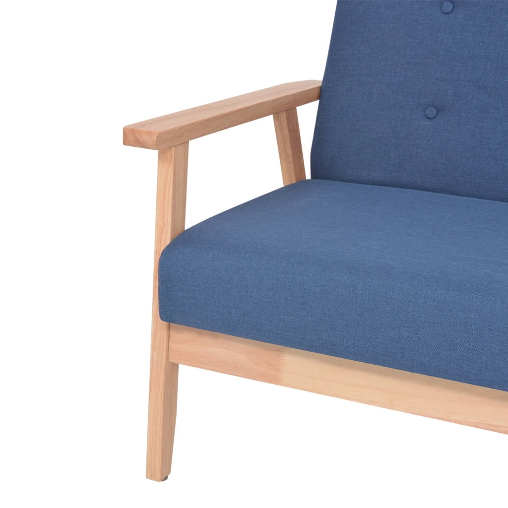 Divano a 3 Posti in Tessuto Blu 244656